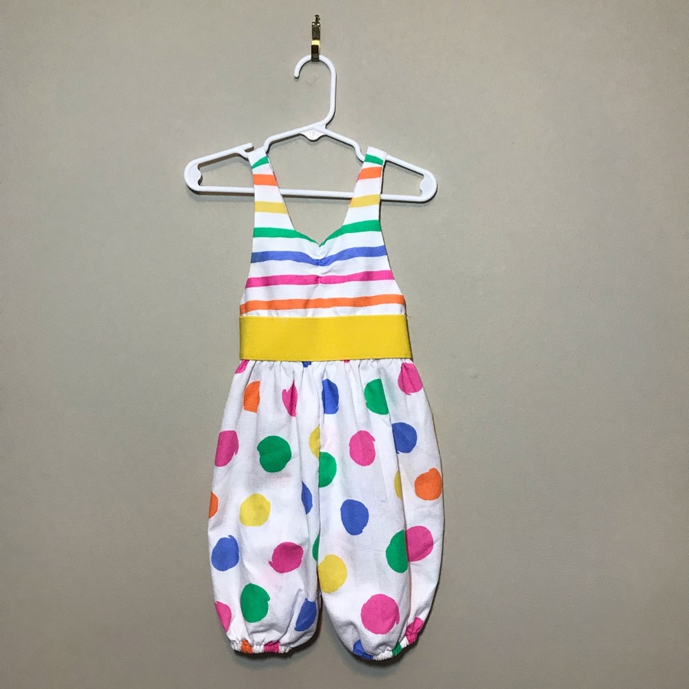 Vintage rainbow Stripe & Polka Dot Jumper circus vibe